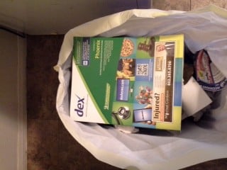 Yellow Pages in the garbage