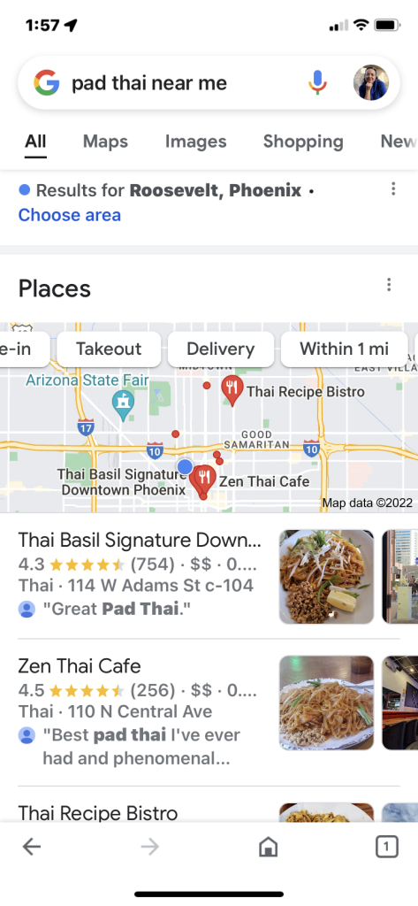 Google Maps, Local SEO, restaurant search near me.