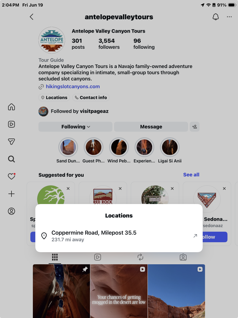 Instagram business profile for local SEO.