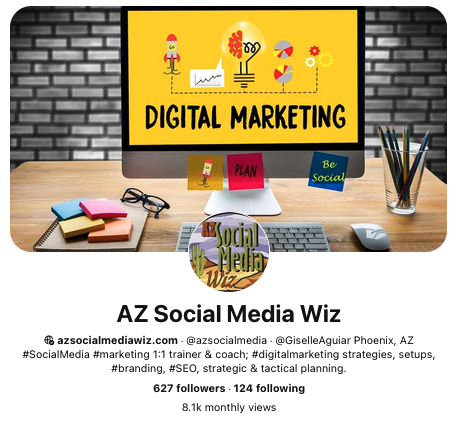AZ Social Media Wiz on Pinterest, B2B Social Media example