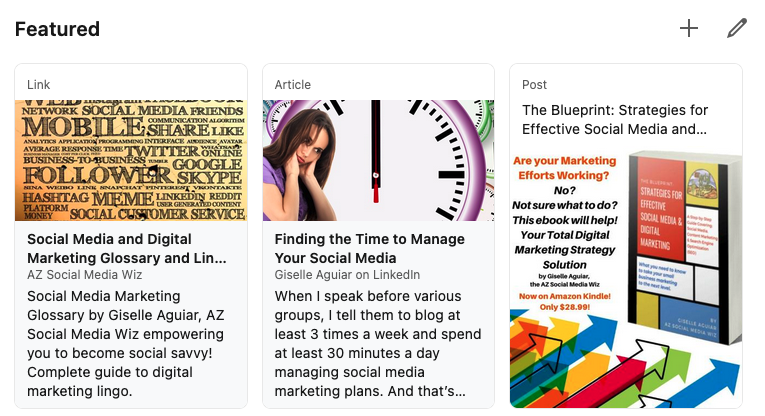 Featured section on your LinkedIn personal profile