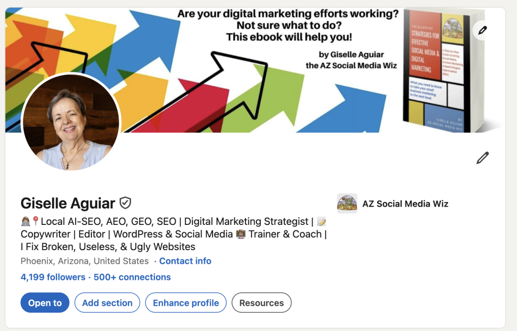 Giselle Aguiar LinkedIn Profile header