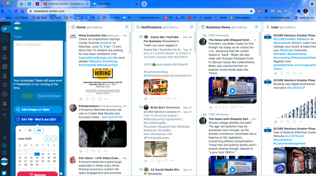 Manage Twitter with the free tool TweetDeck