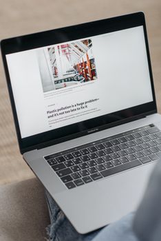 Close-up of a laptop screen showing a blog post.